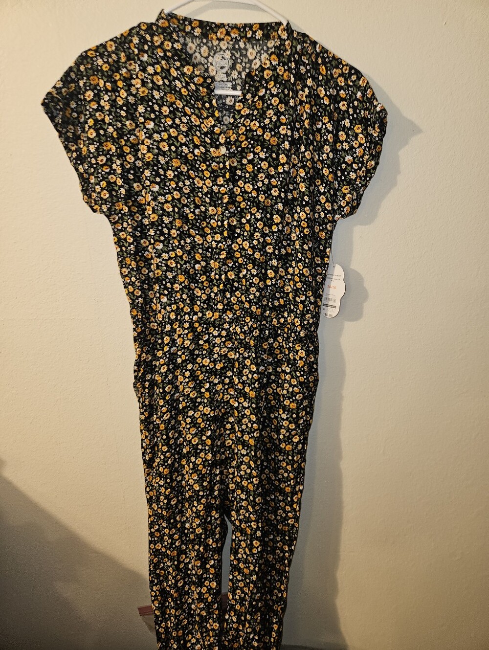 Wonder Nation Girls Floral Print Jumpsuit Size 14-16